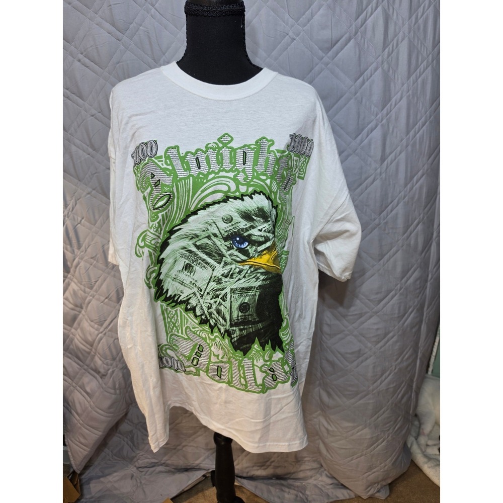 Vintage‎ Y2K Almighty Dollar Graphic Tee Shirt Eagle Streetwear Hip Hop Mens XL